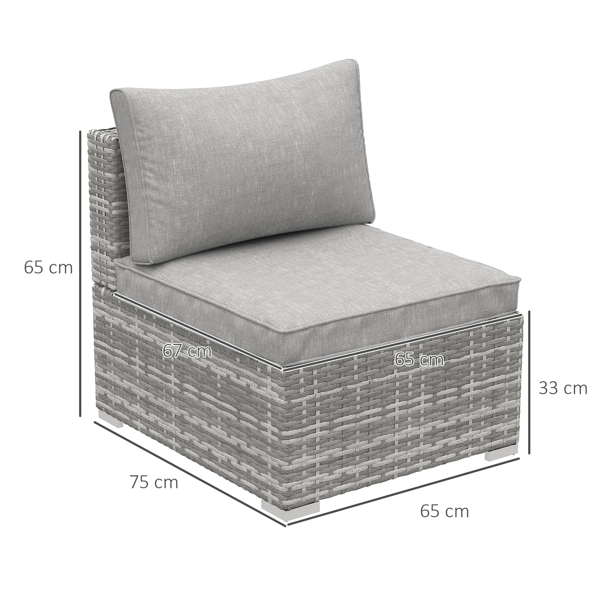 Garden Outdoor Rattan Corner Sofa,Single Sofa,Coffee Table Grey/Deep Grey