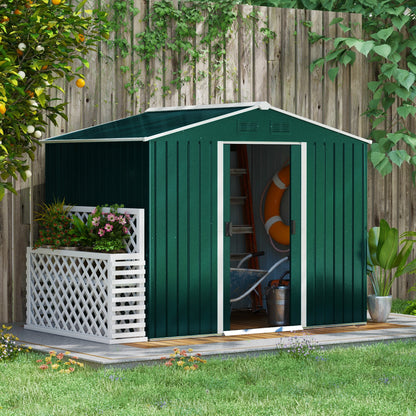 Garden Storage Shed with Ventilation Double Sliding Door Outdoor Tool Box