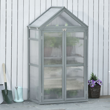 80 X 47 X 138 Cm Wooden Cold Frame Greenhouse for Plants Vegetables Flowers