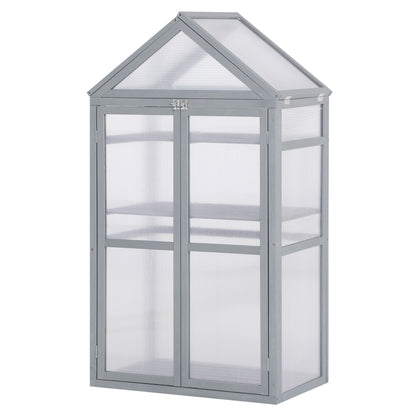 80 X 47 X 138 Cm Wooden Cold Frame Greenhouse for Plants Vegetables Flowers