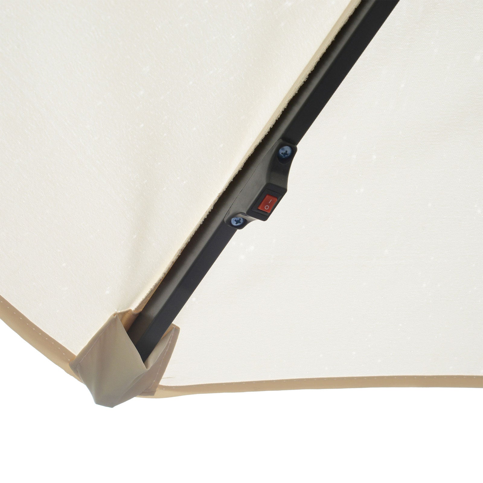 3(M) LED Patio Banana Umbrella Cantilever Parasol W/ Solar Lights Crank Handle