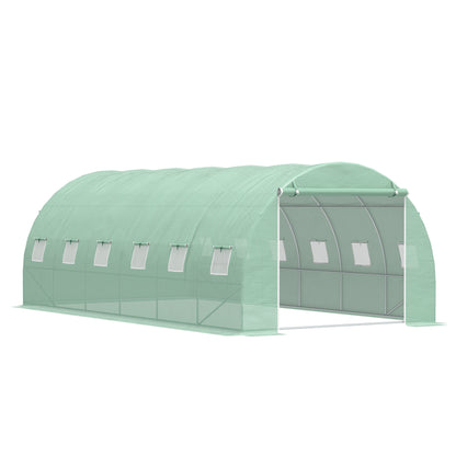 Greenhouse Polytunnel Flower Walk-In Shed Growing Steel Outdoor W/ Zipped Door