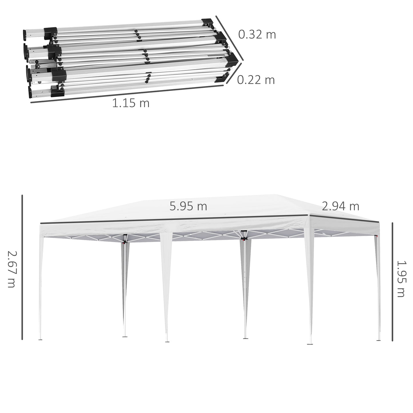 6 X 3M Garden Large Gazebo Canopy Waterproof Outdoor Party Tent Marquee