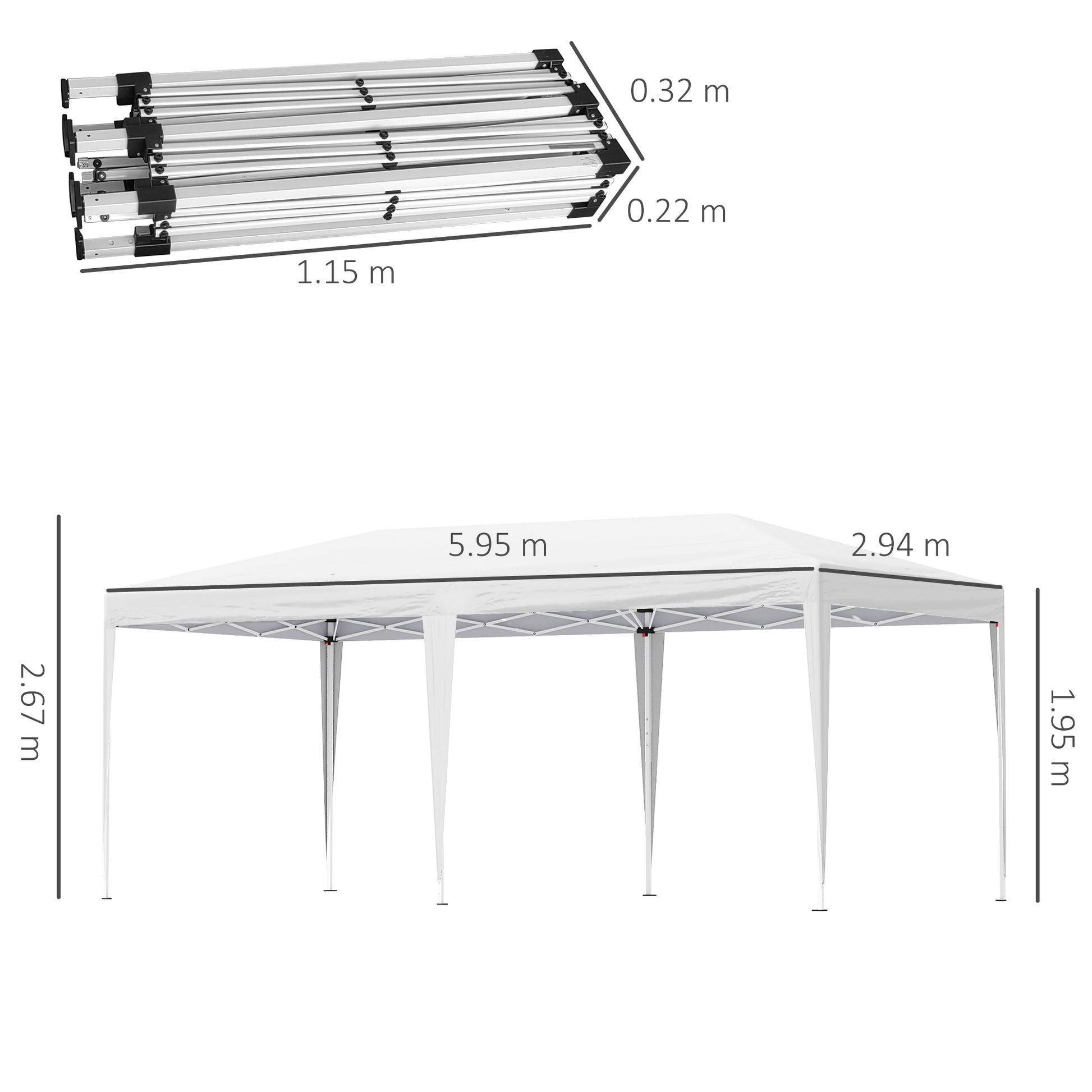 6 X 3M Garden Large Gazebo Canopy Waterproof Outdoor Party Tent Marquee