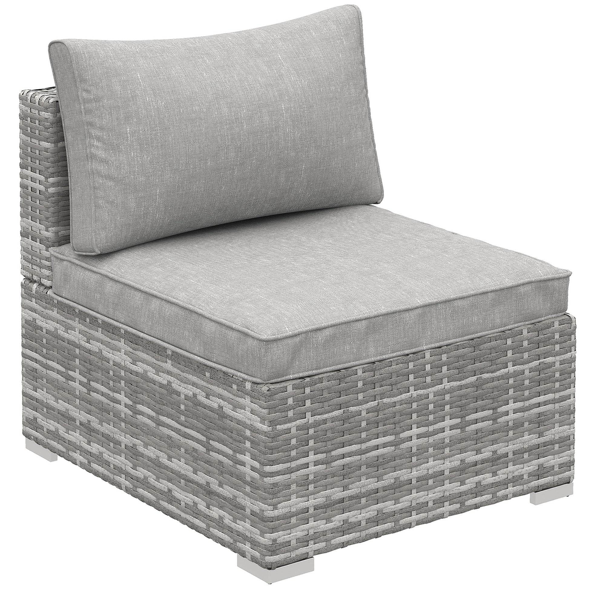 Garden Outdoor Rattan Corner Sofa,Single Sofa,Coffee Table Grey/Deep Grey