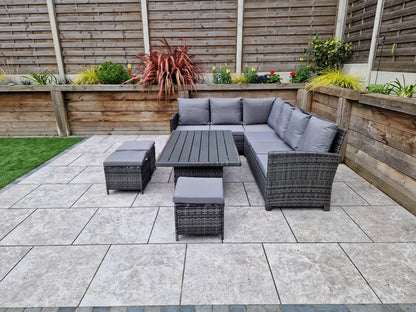 Brungardt 9 Seater Rattan Corner Sofa Set