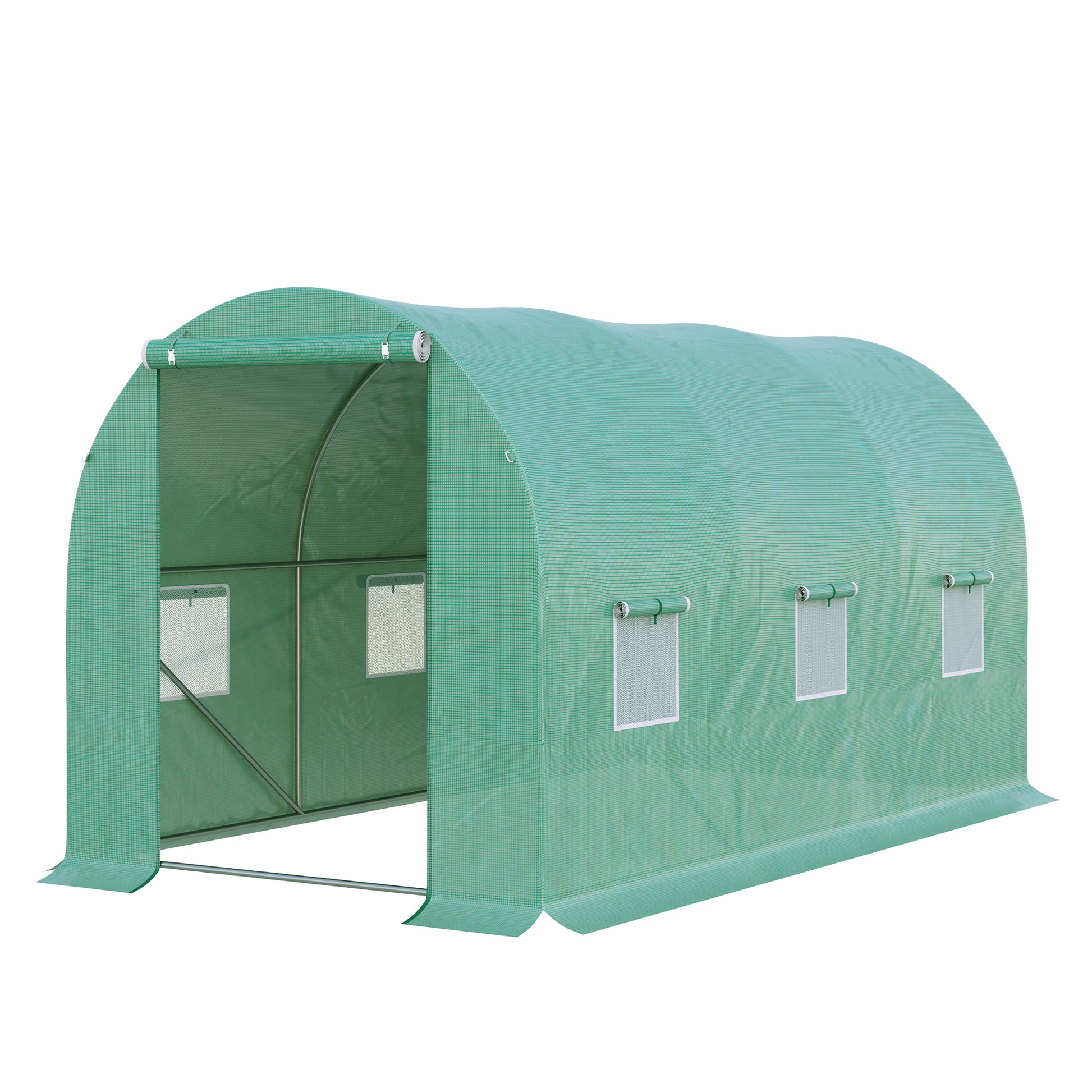 Greenhouse Polytunnel Flower Walk-In Shed Growing Steel Outdoor W/ Zipped Door