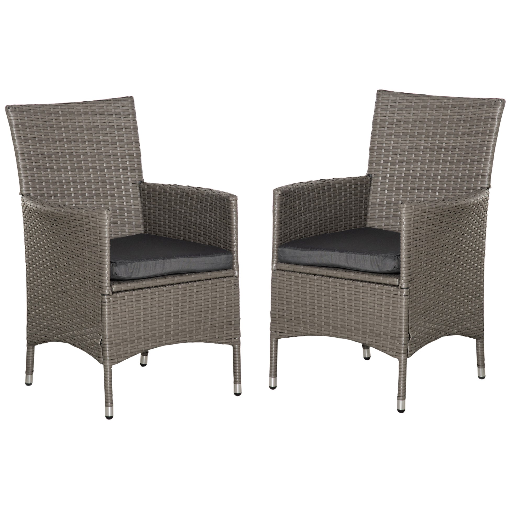 Rattan Chair Patio Sofa Chairs Set Cushioned Outdoor Rattan Furniture Armrests