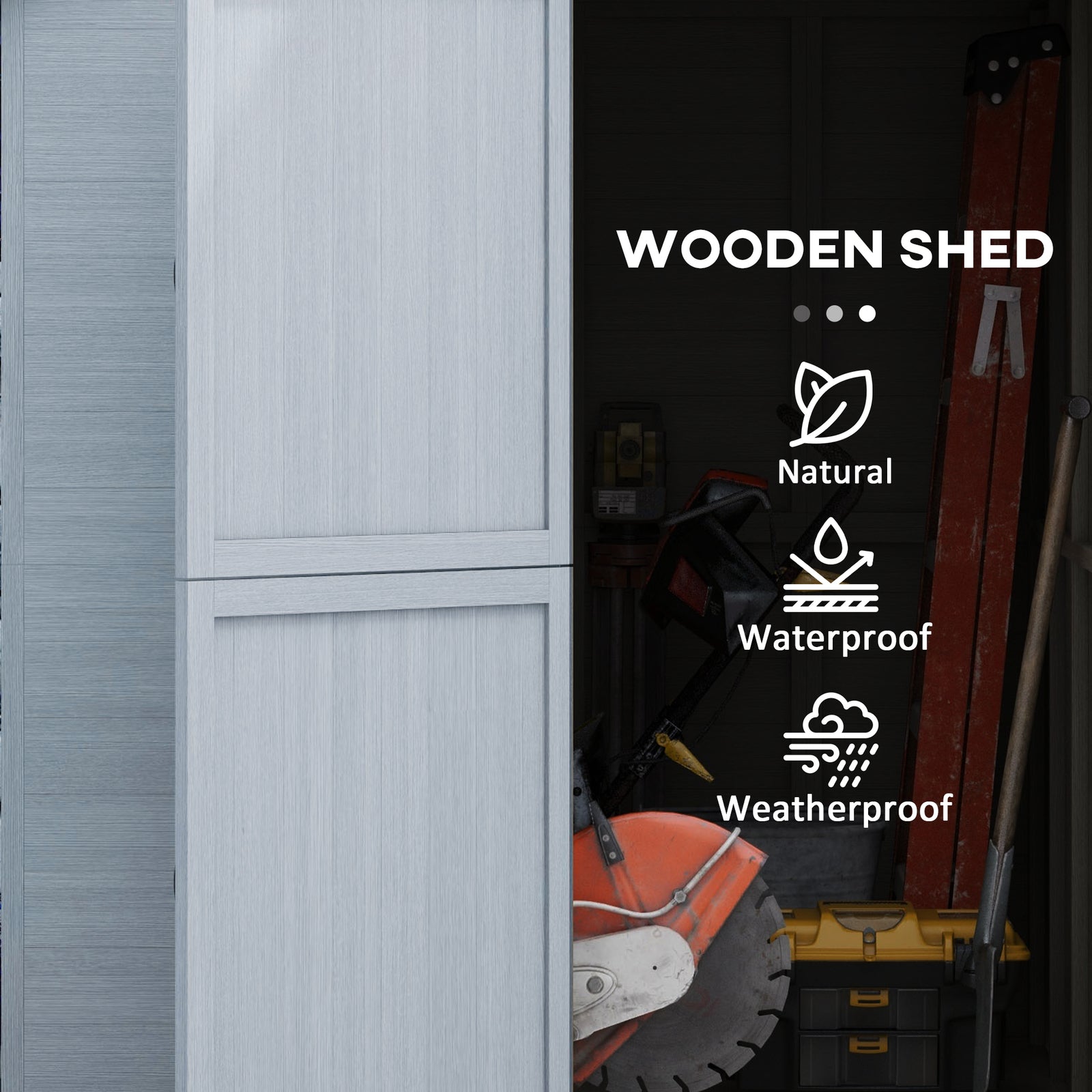 6 X 6.5FT Wooden Shed, Outdoor Storage Shed with Floor and Clear Window