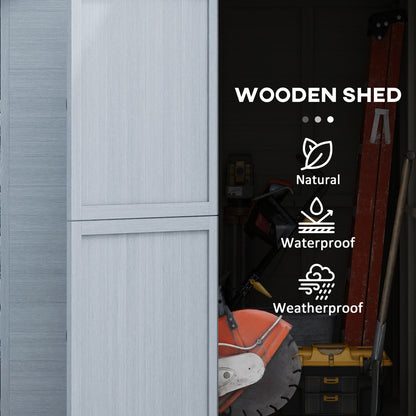 6 X 6.5FT Wooden Shed, Outdoor Storage Shed with Floor and Clear Window