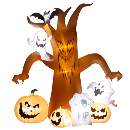 Outsunny 7.9FT Tall Halloween Inflatable Ghost Tree with Pumpkins