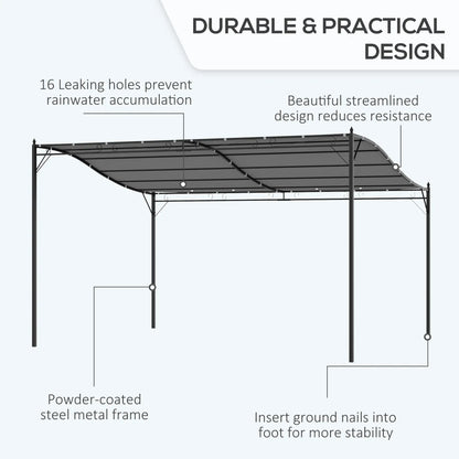 Outsunny 4 x 3 Meters Canopy Metal Wall