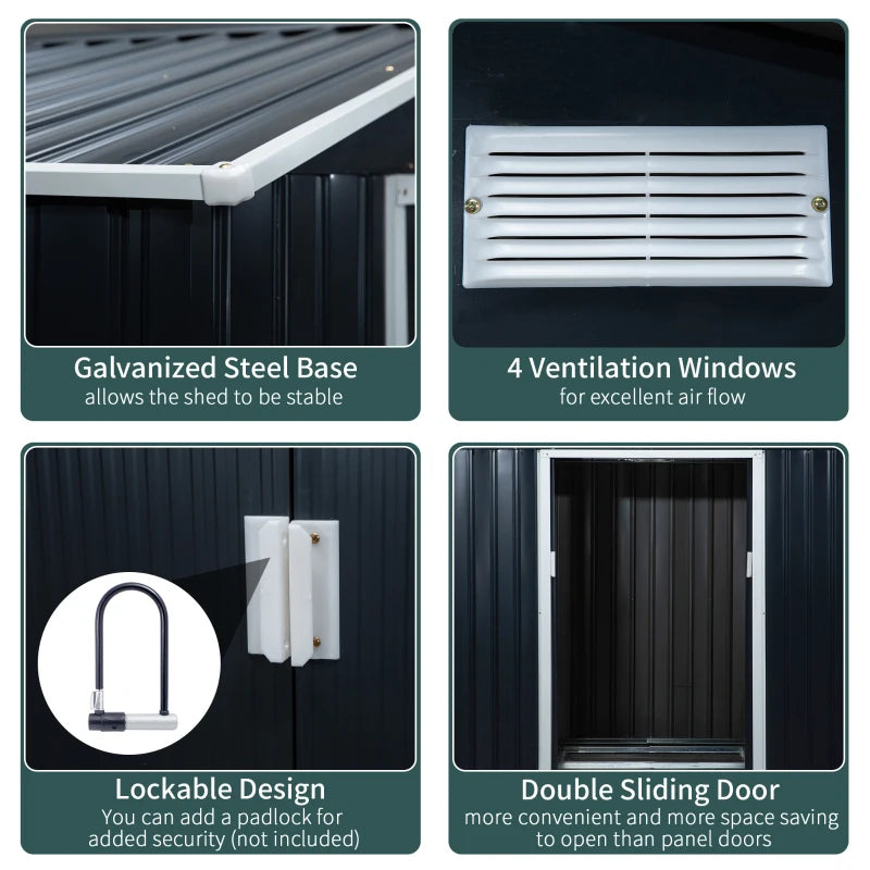Outsunny 7 x 4ft Metal Garden Shed