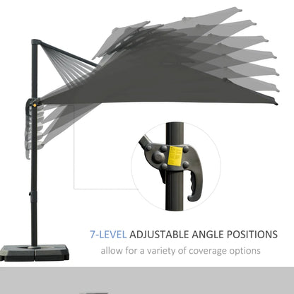 Outsunny Cantilever Parasol 360 Degree Rotation