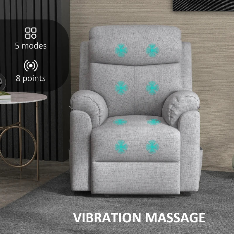 HOMCOM Power Lift Chair Electric Riser Recliner for Elderly with Massage