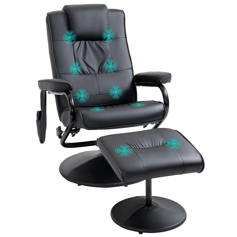 HOMCOM Swivel Recliner Chair and Footstool