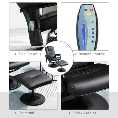 HOMCOM Swivel Recliner Chair and Footstool