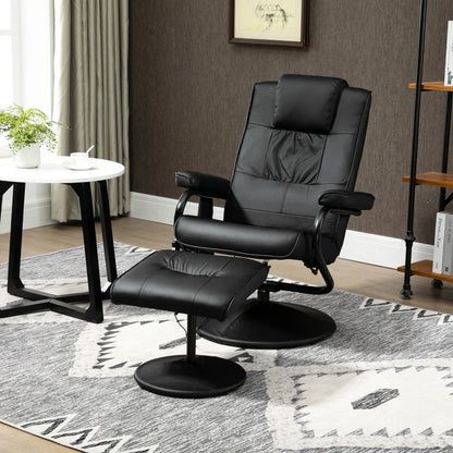HOMCOM Swivel Recliner Chair and Footstool