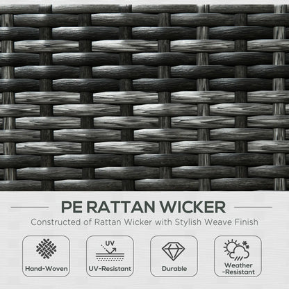 Outsunny 8 Pieces PE Rattan Corner Sofa Set