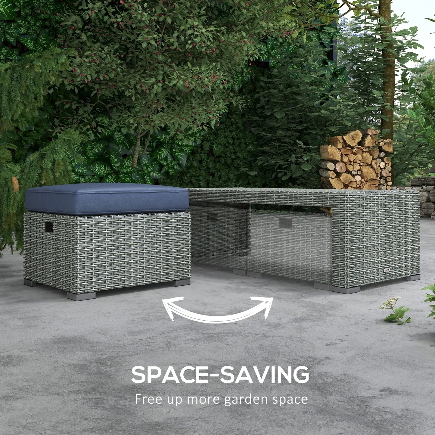 Outsunny Six-piece Outdoor Rattan Dining Set