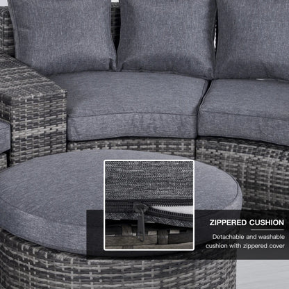 Outsunny 8 Pieces Outdoor PE Rattan Wicker Patio Sofa