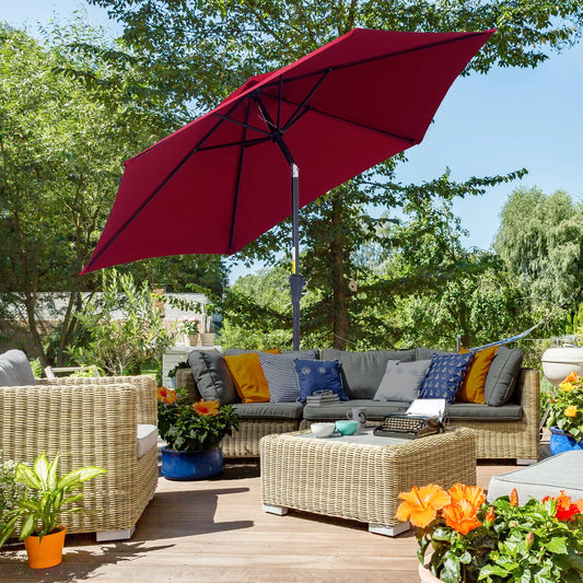 Outsunny 2.6M Garden Parasol Umbrella with Tilt